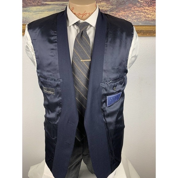 Mickey Spatz Vitale Canonico Blazer Navy Blue Size 40S - Picture 7 of 12